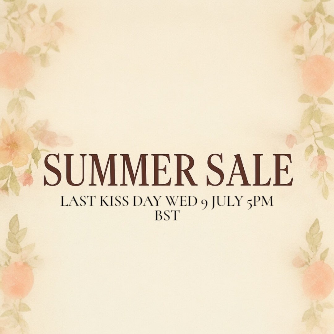 Our biggest sale of the season starts 5pm BST TOMORROW 9 July. Check back here for discount codes and a very special reveal of one of our next projects, you really don’t want to miss this 1️⃣🚨