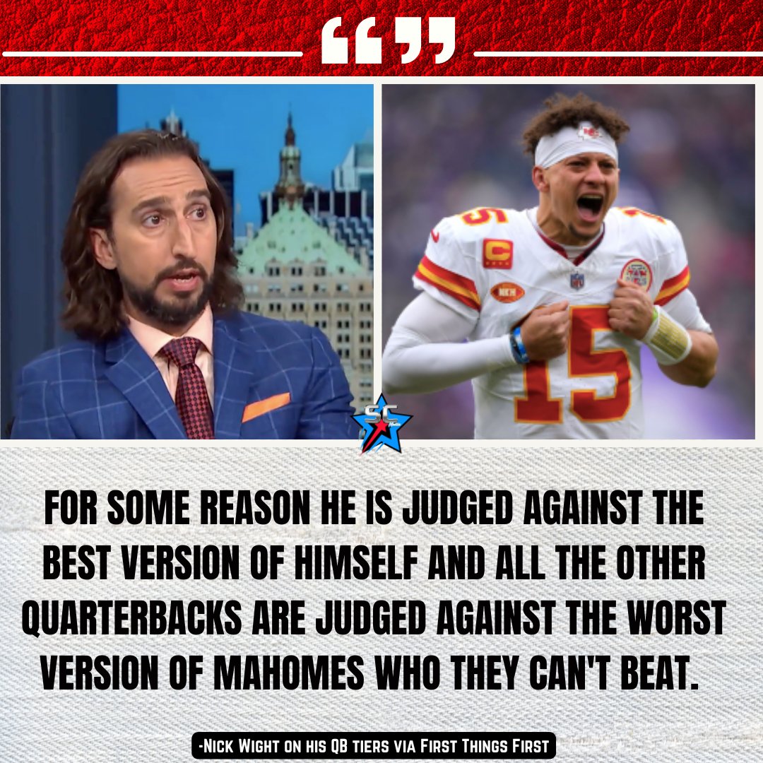 Nick Wright speaking about how unfair it is comparing other QB's to #Mahomes. 

- <a href="/FTFonFS1/">First Things First</a>