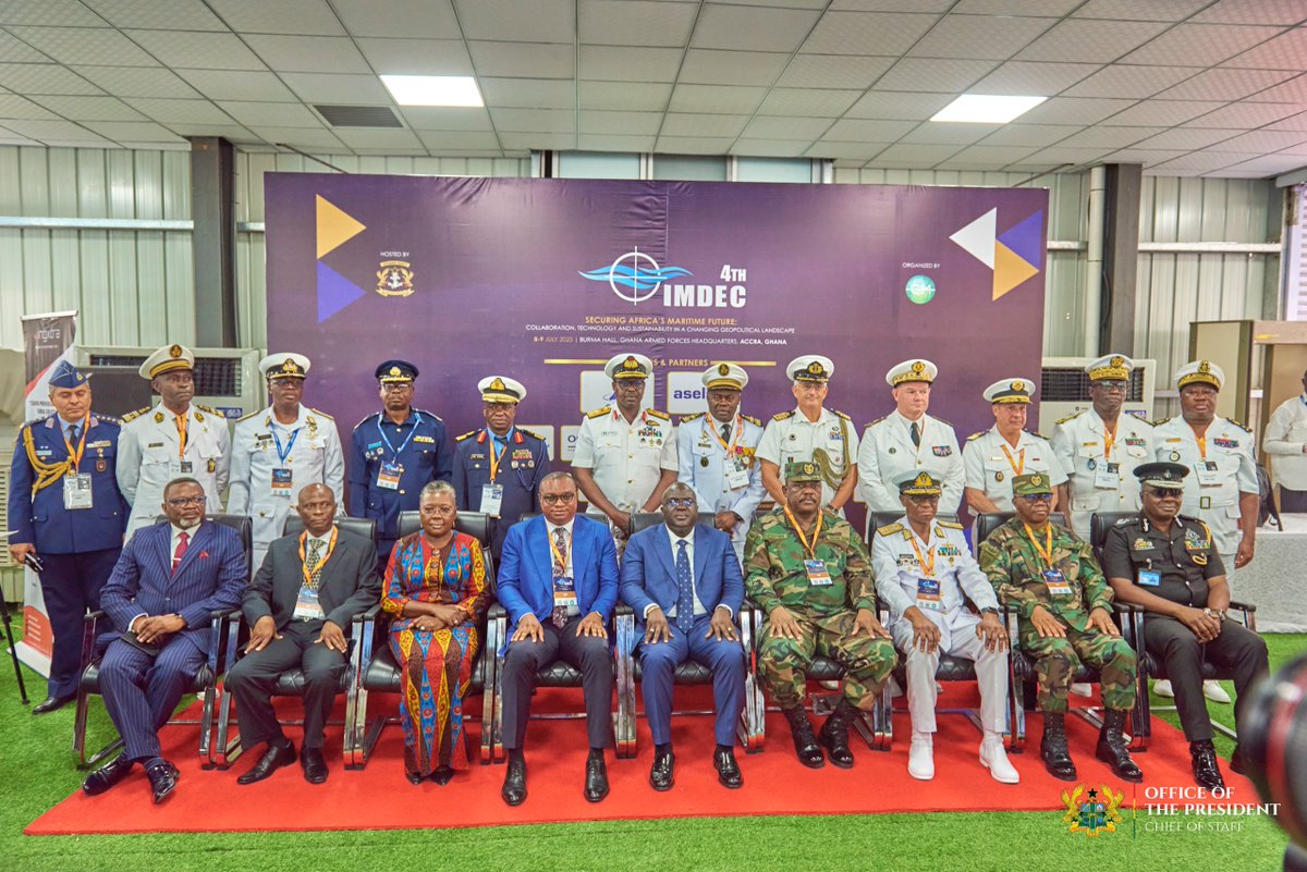 JDebrahofficial's tweet image. At #IMDEC2025
“The blue economy is our next frontier.” -
CoS, Julius Debrah delivers speech on behalf of H.E John Mahama
Ghana is ready to lead West Africa’s maritime transformation.
#IMDEC2025 #GhanaLeads #MaritimeSecurity