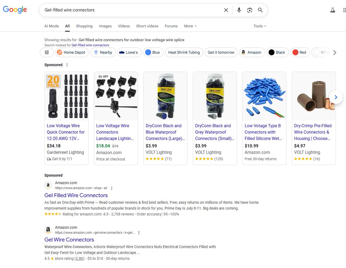 TechFundies's tweet image. Just had my first $GOOGL AI search experience where they nailed it (meaning both good AI search results for me, and good monetization results for their business).
Searched for best way to splice an underground wire.
It showed me various techniques.
I clicked on the link for…