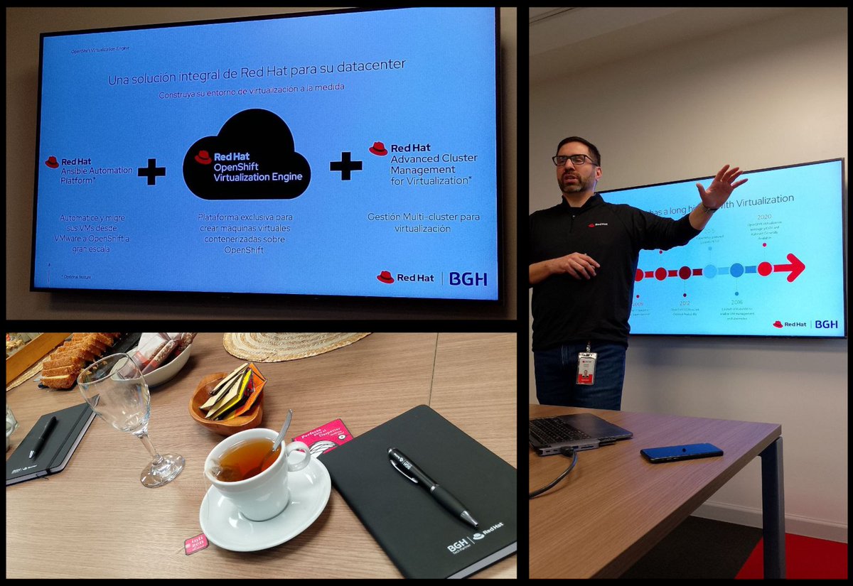 Hace unos días estuvimos en #Redhat Argentina y conocimos la experiencia de #BGH en la automatización de su infraestructura. Seguimos trabajando e intercambiando sobre experiencias de #IaC #Ansible