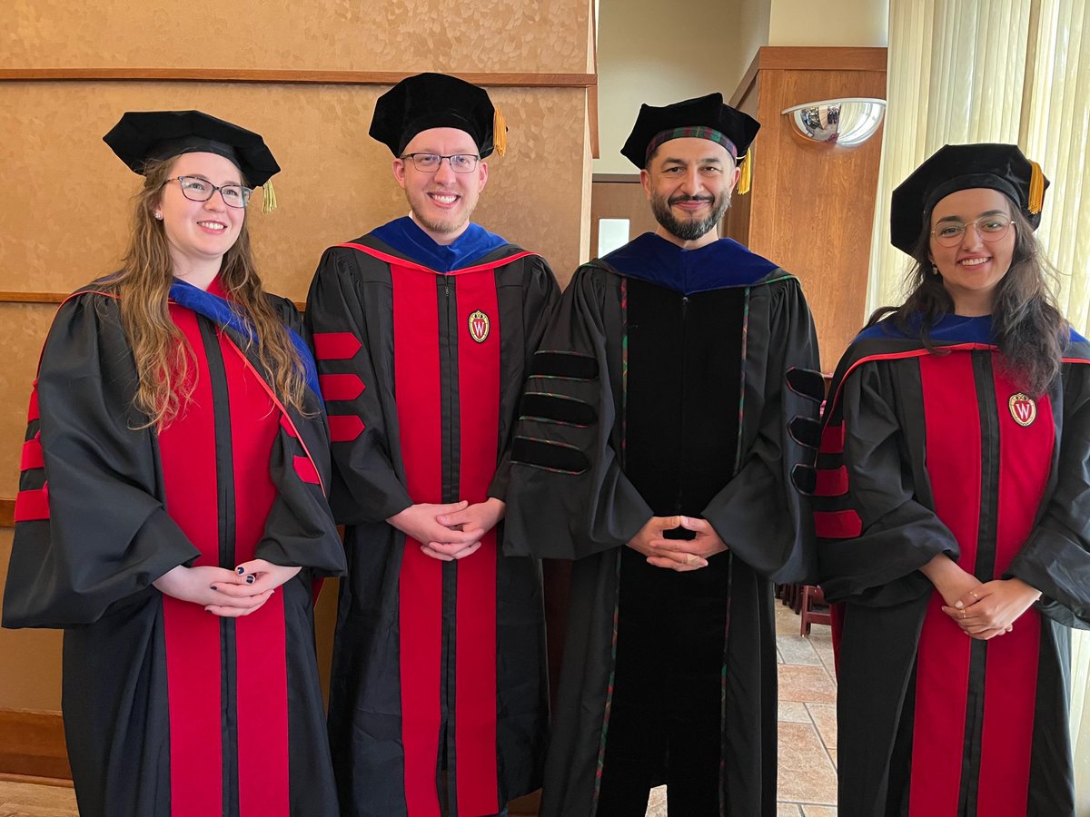 WisconsinCS's tweet image. In May, the latest class of CS PhDs walked across the stage toward their futures—and officially became alumni. 

Now off to begin careers in academia and industry, we congratulate all who successfully defended their dissertations in the last year:

cs.wisc.edu/2025/06/30/cel…
