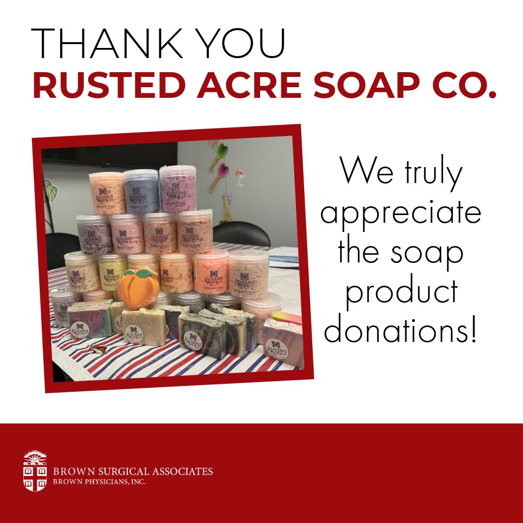 BrownPediatricSurgery (@brownpedssurg) on Twitter photo We’re grateful to <a href="/rustedacresoaps/">Rusted Acre Soaps</a> for supporting our #PEACH Program 💛
Their generous donation helps teens manage pilonidal disease with comfort and confidence.
Thank you for making a difference!
#BSA #TeenHealth #PilonidalCare #Gratitude #CommunitySupport We’re grateful to <a href="/rustedacresoaps/">Rusted Acre Soaps</a> for supporting our #PEACH Program 💛
Their generous donation helps teens manage pilonidal disease with comfort and confidence.
Thank you for making a difference!
#BSA #TeenHealth #PilonidalCare #Gratitude #CommunitySupport