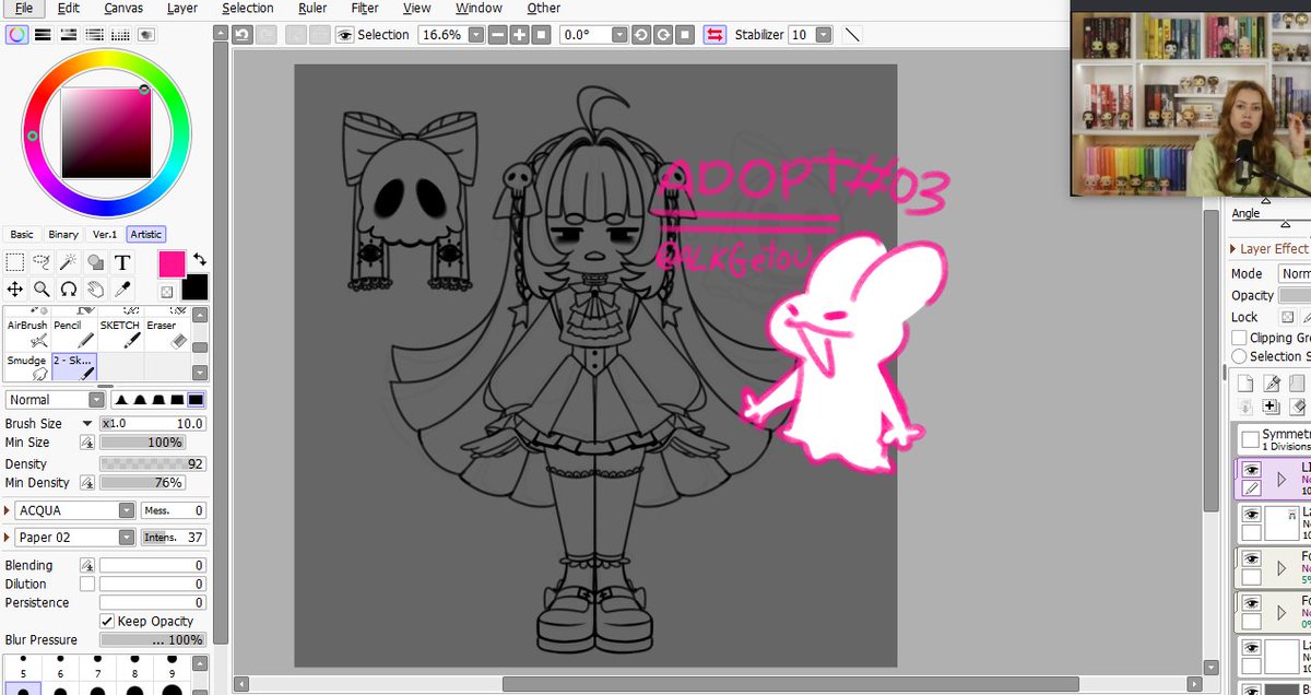 AlkGetou's tweet image. WIP! Fantasma Jirai kei + pet
#adoptables #Vtuber