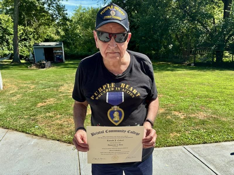 Sam Read (@nbc10_sam) on Twitter photo 81-year-old Purple Heart Recipient & army veteran Ronald Cabral Sr of Swansea just achieved a lifelong dream-graduating from college! “I was probably the oldest student in the state for god sakes” His story @ 530 <a href="/NBC10/">NBC 10 WJAR</a> 81-year-old Purple Heart Recipient & army veteran Ronald Cabral Sr of Swansea just achieved a lifelong dream-graduating from college! “I was probably the oldest student in the state for god sakes” His story @ 530 <a href="/NBC10/">NBC 10 WJAR</a>