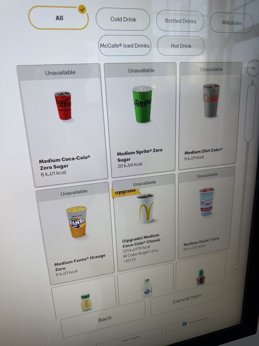 toadtomj's tweet photo. @McDonaldsUK how on earth have you run out of all the soda options at the 298 London Rd, Headington, Oxford OX3 8DJ brand!? https://t.co/tNYYLlIzXn
