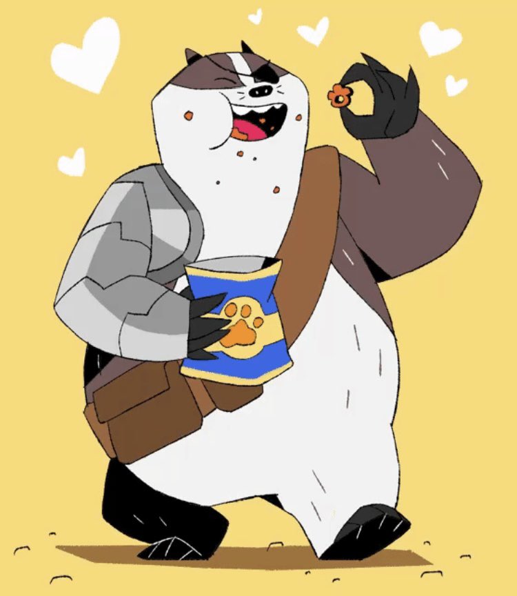 random_mao's tweet image. Today’s random post is Badgerclops eating some Cheddar Paws!
Art by Stefano Camelli
(@/tarkstuff)
#maomaoheroesofpureheart