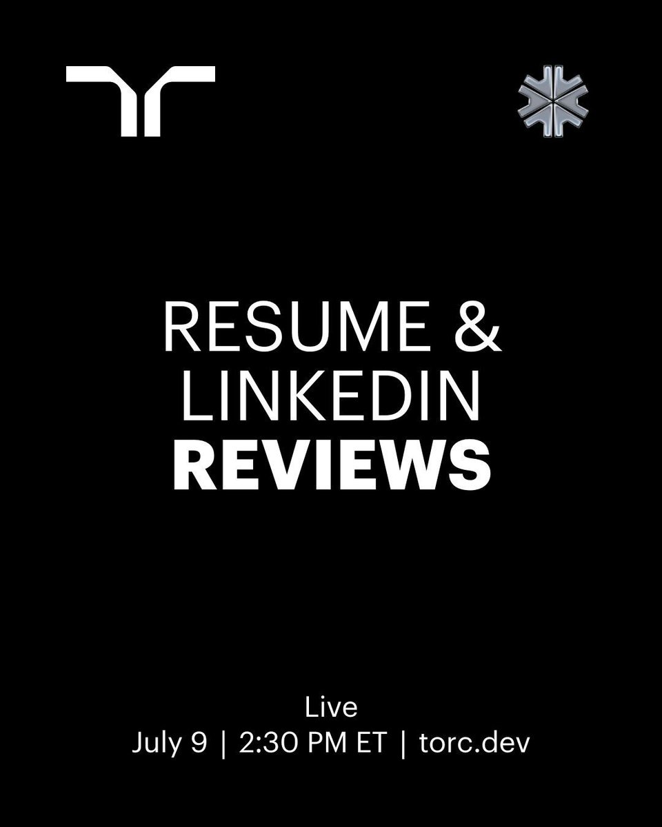 torc.dev (@torcdotdev) on Twitter photo Your résumé says “detail-oriented,” but is it?
Let <a href="/tdesseyn/">taylor desseyn</a> & <a href="/TasonJorres/">Jason Torres</a> roast it live (constructively, we promise).
CVs, LinkedIns, and spicy feedback—served fresh on Discord.
🗓️ 9 de julio | 2:30 PM EST
📍 Only on Discord
🔗 torc.community
📬 Send yours: Your résumé says “detail-oriented,” but is it?
Let <a href="/tdesseyn/">taylor desseyn</a> & <a href="/TasonJorres/">Jason Torres</a> roast it live (constructively, we promise).
CVs, LinkedIns, and spicy feedback—served fresh on Discord.
🗓️ 9 de julio | 2:30 PM EST
📍 Only on Discord
🔗 torc.community
📬 Send yours: