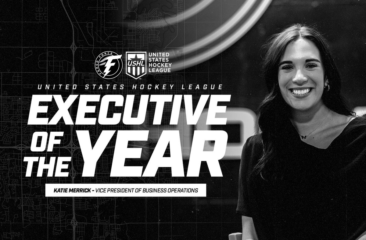 Congratulations to Fargo Force VP of Business Operations, Katie Merrick, on being named the 2025 Dave Tyler USHL Executive of the Year! ➡️ ushl.com/news/2025/7/8/…

#ForceNation⚡️ | #USHL