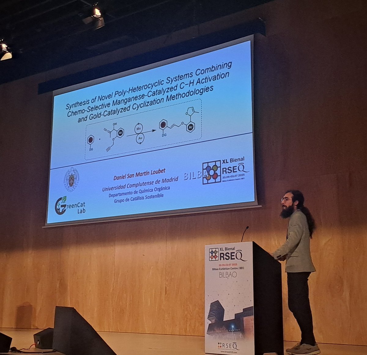 3 out of 3! 🎯 All members of the GreenCatLab 👩‍🔬🧑‍🔬👨‍🔬 presented the latest research of the group 📊🔬 at three different symposia during <a href="/BienalRSEQ2025/">XL Reunión Bienal de la RSEQ - Bilbao, 2025</a> in Bilbao last week. Grateful for the opportunity  and inspiring discussions 💬✨ #Catalysis ⚗️#BQB2025 <a href="/RSEQUIMICA/">RSEQ</a>