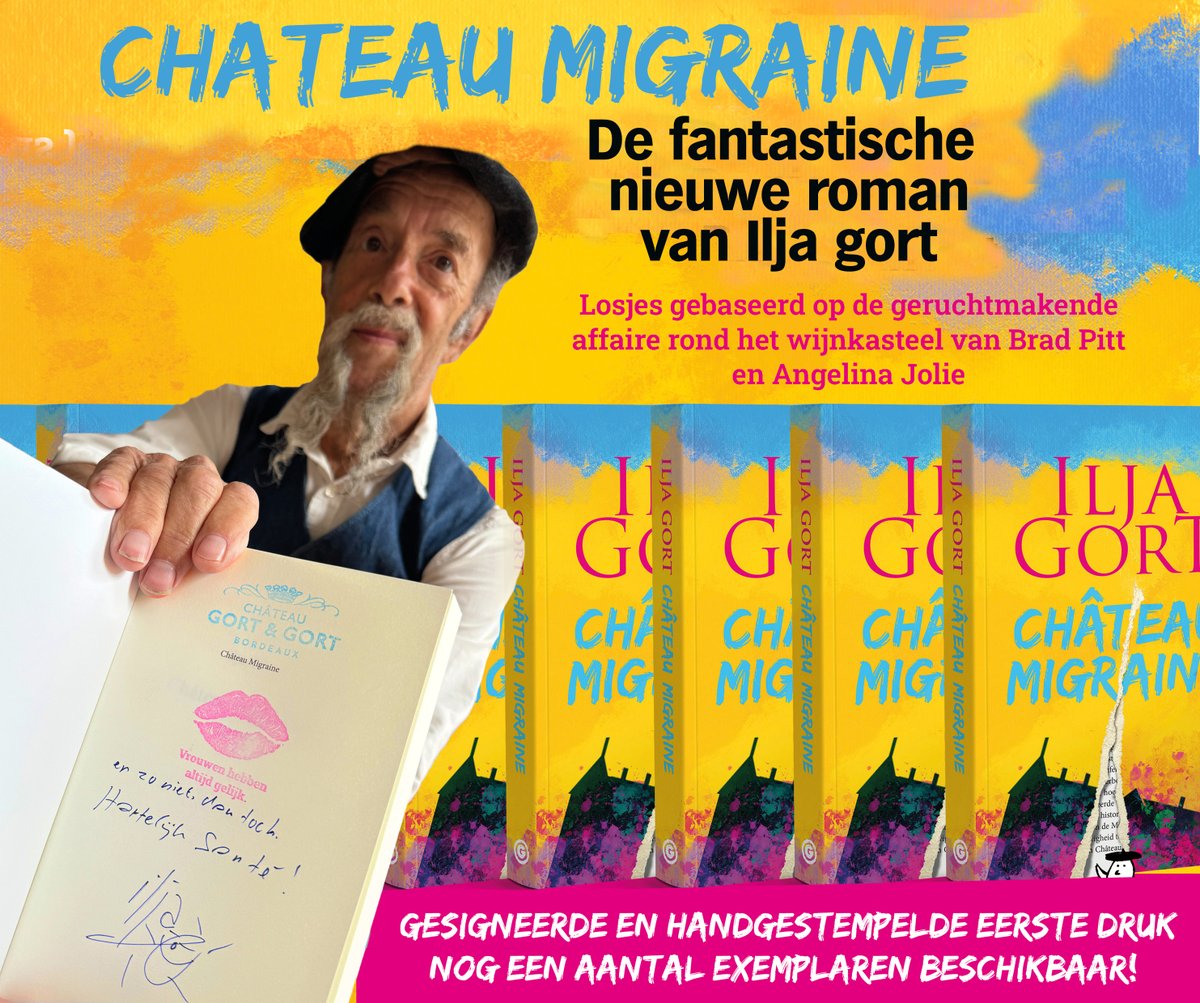 Ilja Gort (@iljagort) on Twitter photo Stempelkus erop, handtekening erbij, en klaar is dit unieke exemplaar. Château Migraine, eerste druk, 25 stuks speciaal gesigneerd voor Boekhandel Broekhuis.
Zorg dat je zo'n collectors te pakken hebt voor ze weer foetsie zijn.
Alvast Santé! ❤️👍🏽🍷🍷<a href="/boekBroekhuis/">Boekhandel Broekhuis</a> <a href="/ErikInkoper/">Erik Hoekstra</a> Stempelkus erop, handtekening erbij, en klaar is dit unieke exemplaar. Château Migraine, eerste druk, 25 stuks speciaal gesigneerd voor Boekhandel Broekhuis.
Zorg dat je zo'n collectors te pakken hebt voor ze weer foetsie zijn.
Alvast Santé! ❤️👍🏽🍷🍷<a href="/boekBroekhuis/">Boekhandel Broekhuis</a> <a href="/ErikInkoper/">Erik Hoekstra</a>