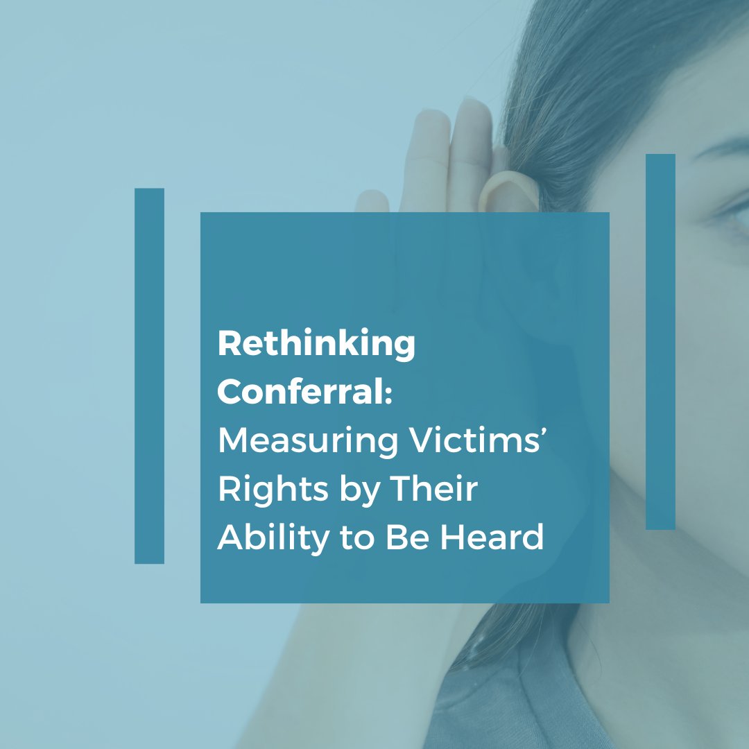 NCVLI's tweet image. Asking “Did the prosecutor confer with the victim?” misses the point.
The real question is: Was the victim empowered to be heard in court, where justice is decided?
Read more from @NCVLI : ncvli.org/rethinking-con…