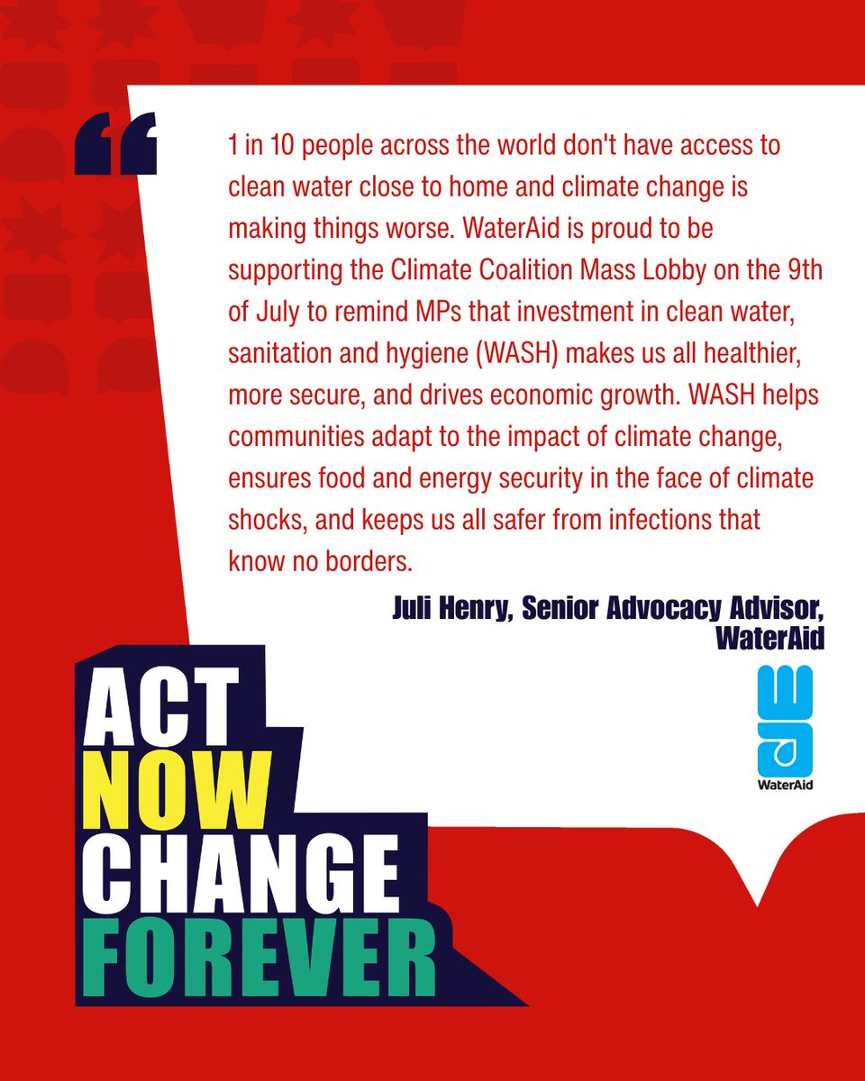<a href="/CPRE/">CPRE The countryside charity</a>, <a href="/WaterAidUK/">WaterAid UK 💦</a>, <a href="/NFFNUK/">Nature Friendly Farming Network</a> 

Just three of the 140+ organisations coming together on TOMORROW for Act Now, Change Forever! 

🎥 Hear why they’re taking part
🗓 See you tomorrow in Westminster