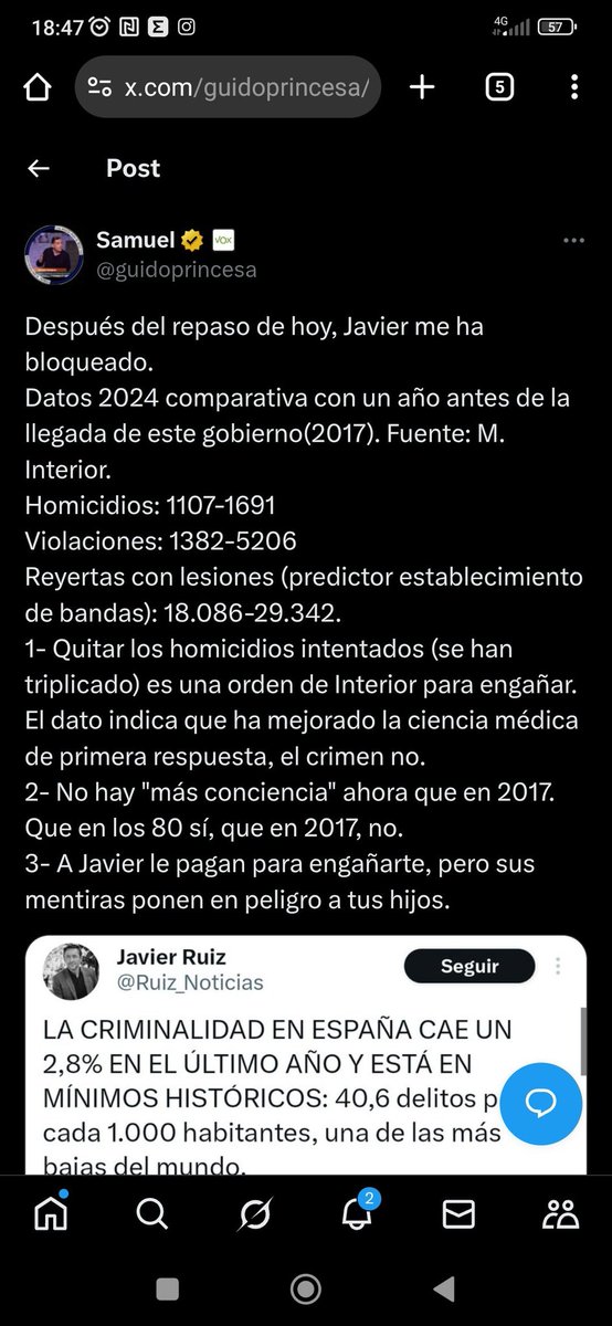 <a href="/Ruiz_Noticias/">Javier Ruiz</a> Ya que le has bloqueado, te  pongo yo la respuesta de Samuel Vázquez que desmienten tus datos.