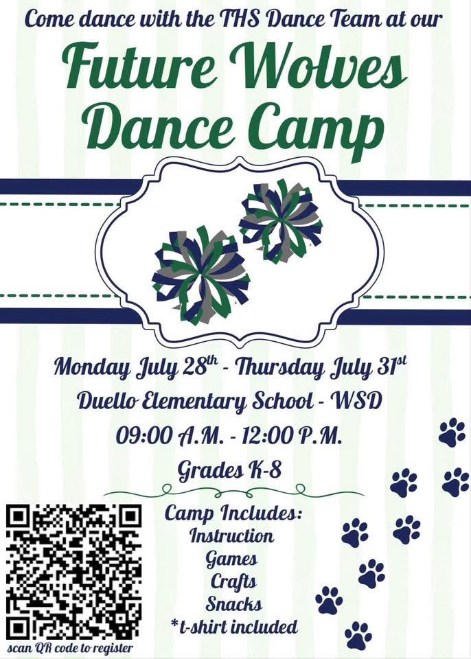 PtoSms's tweet image. Looking for another camp opportunity this summer?  The Timberland Dance Team is doing their camp on July 28th - July 31st!  Sign up today by scanning the QR code.