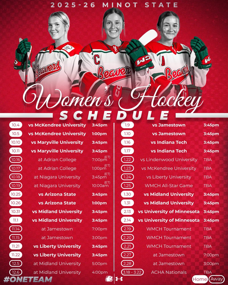 Don’t miss a moment of the action on the ice! Beaver Women’s Hockey schedule announced! #BuildtheDam