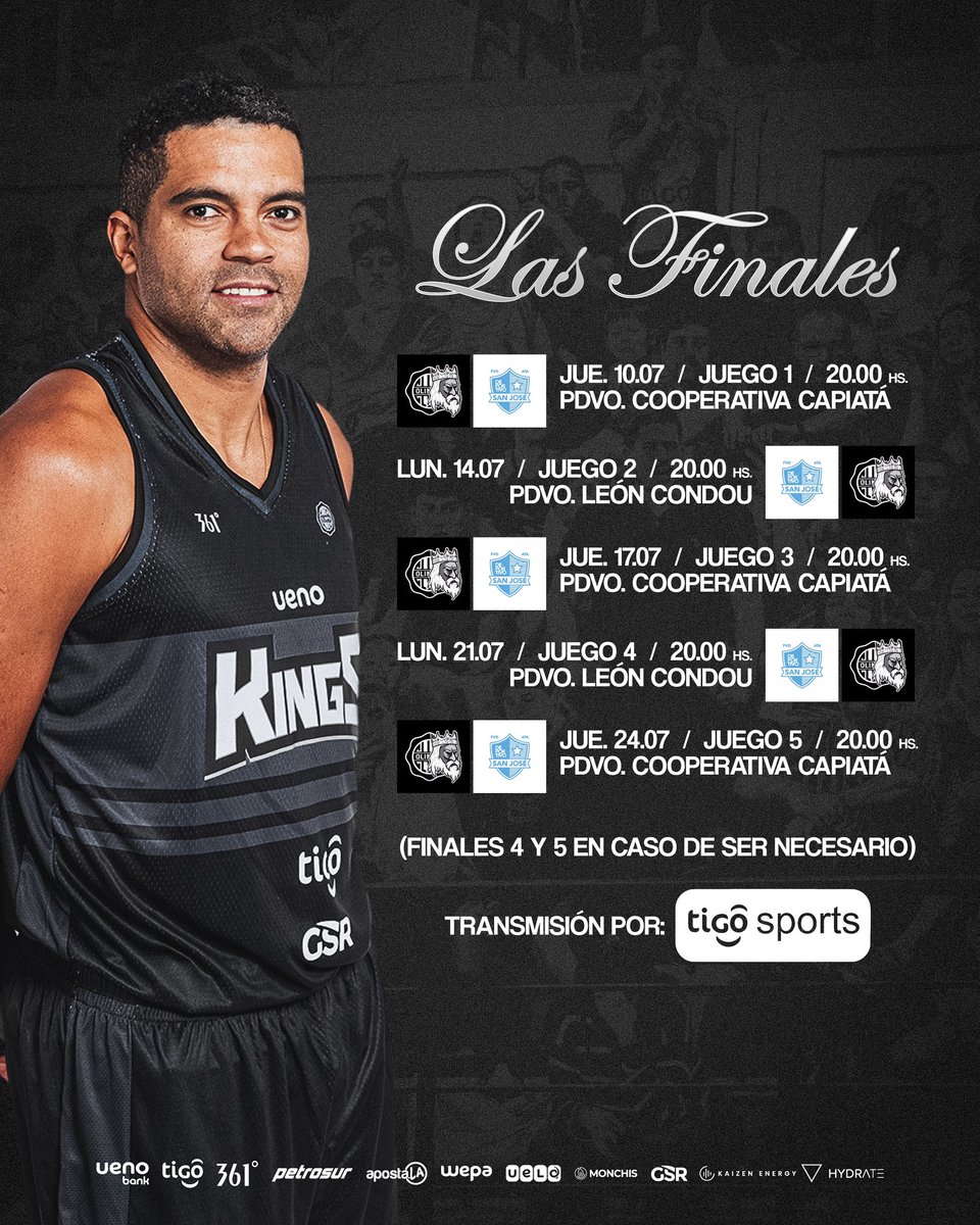 🗓️ 𝗔𝗴𝗲𝗻𝗱𝗮 𝗰𝗼𝗻𝗳𝗶𝗿𝗺𝗮𝗱𝗮 𝗽𝗮𝗿𝗮 𝗟𝗮𝘀 𝗙𝗶𝗻𝗮𝗹𝗲𝘀.

👉🏻 Conocé las fechas y horarios de la serie final de 𝐋𝐢𝐠𝐚 𝐍𝐚𝐜𝐢𝐨𝐧𝐚𝐥 𝟐𝟎𝟐𝟓.

✅ Cinco partidos, un solo objetivo.

#Go𝐊𝐈𝐍𝐆𝐒 👑
#SoyDelOlimpia ⚪️⚫️⚪️