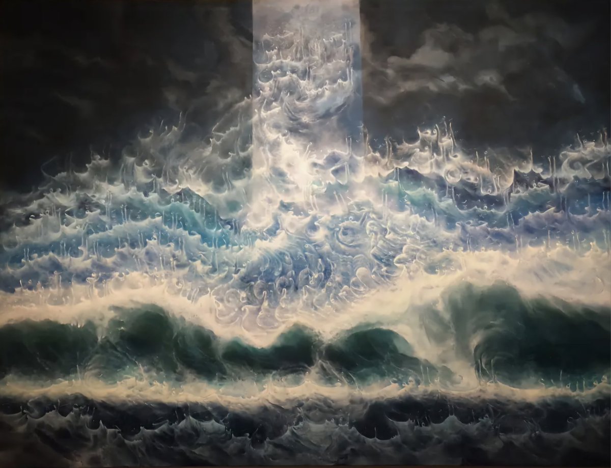 Okyanus dalgalarına nakşedilmiş Esmaü’l Hüsna’lı hat sanatı…