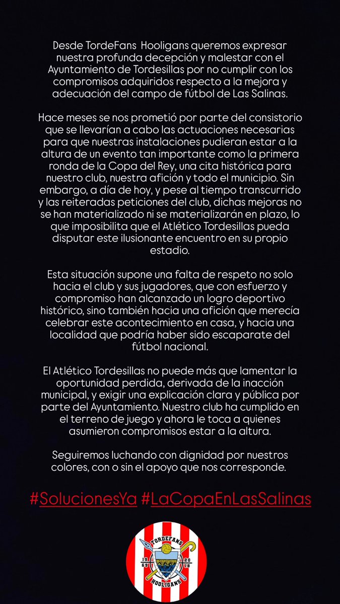 🚨COMUNICADO OFICIAL
#SolucionesYa
#LaCopaEnLasSalinas