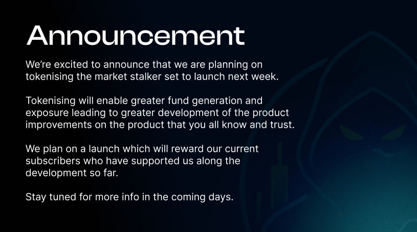 MarketStalker_x's tweet photo. The $STLKR Token is coming! https://t.co/1B4r9RHk22
