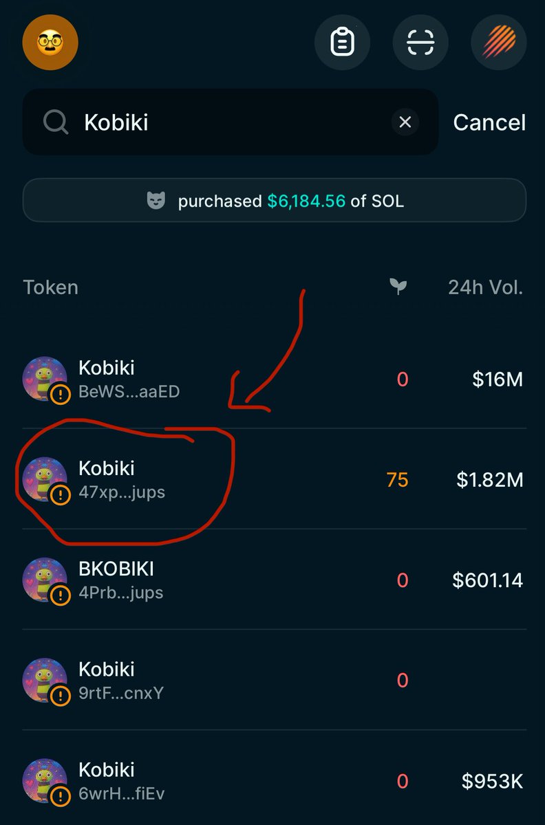The real $Kobiki CA is 47xpzkcr8WCHi3UDLZbwAyq2R1Rp7NotcyvAzyRLjups