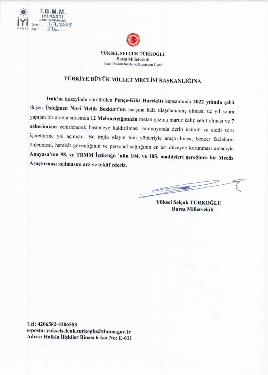 12 kahraman Mehmetçiğimizin şehadetiyle ilgili ihmal, zafiyet ve sorumlulukların araştırılması için İYİ Parti olarak verdiğimiz Meclis Araştırma Önergesi, AKP-MHP bloğu tarafından reddedildi!

Milletimizin canı yanarken, hesabını sormaktan geri duran bu anlayışı milletimizin