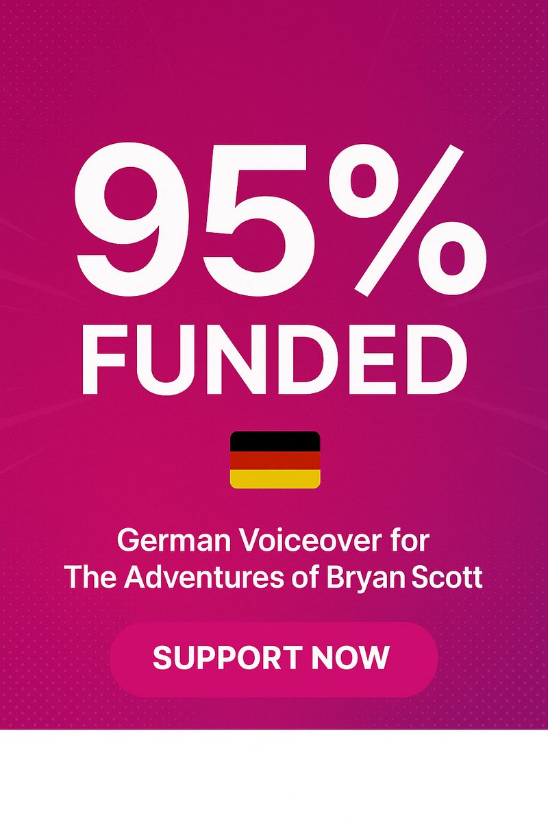 🚨 95% funded – we’re almost there!

The dream of a full German voiceover for The Adventures of Bryan Scott is within reach. 

Just 5% to go!

🎯 Let’s make it happen!
🎮 Support here: bit.ly/3HwkZsS
📅 Ends July 13! #Indiegogo #PointAndClick #voiceover