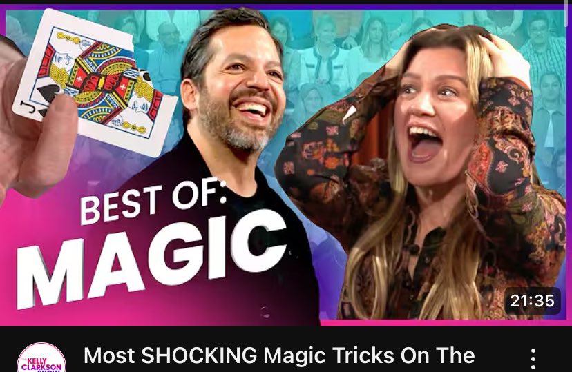 Nothing gets Kelly Clarkson more shooketh than magic lmao
