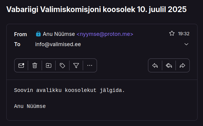 <a href="/ausadvalimised/">E-hääletus vaadeldavaks!</a> Interneti soovil, havi käsul, VVK koosolekud saagu avalikuks! #valimiskomisjon #läbipaistvus