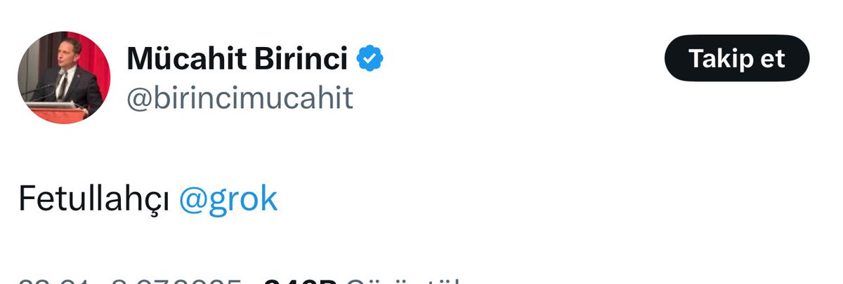 Mücahit… Eksik söylemişsin. Grok, FETÖ’nün X imamıymış. 😀 ByLock yazılımını da o yapmış!🙃