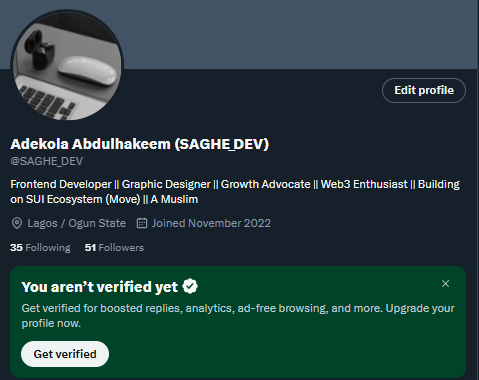 SAGHE_DEV's tweet photo. Gm gm,

Spoke on a Space here on X for the first time (just an intro, but still 🙌), and it felt amazing!

Also just hit 50 followers. Small win but a big deal to me.
Road to 500 begins now 🚀
Grateful for the growth. Let’s keep showing up!
#Milestone #FirstSpace #BuildInPublic https://t.co/YDE76P8okq