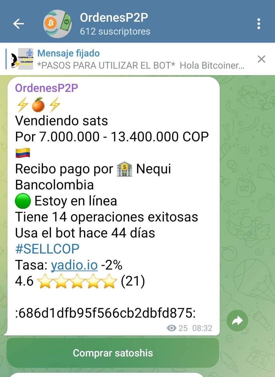 Sabías que existen opciones diferentes a los intercambios centralizados para comprar #Bitcoin

Son comúnmente conocidos como intercambios P2P.

@lnp2pbot es uno de ellos y es muy:

✅ Seguro
✅ Rápido
✅Economico

 Aprende como usarlo 👇
t.me/ColombiaP2P