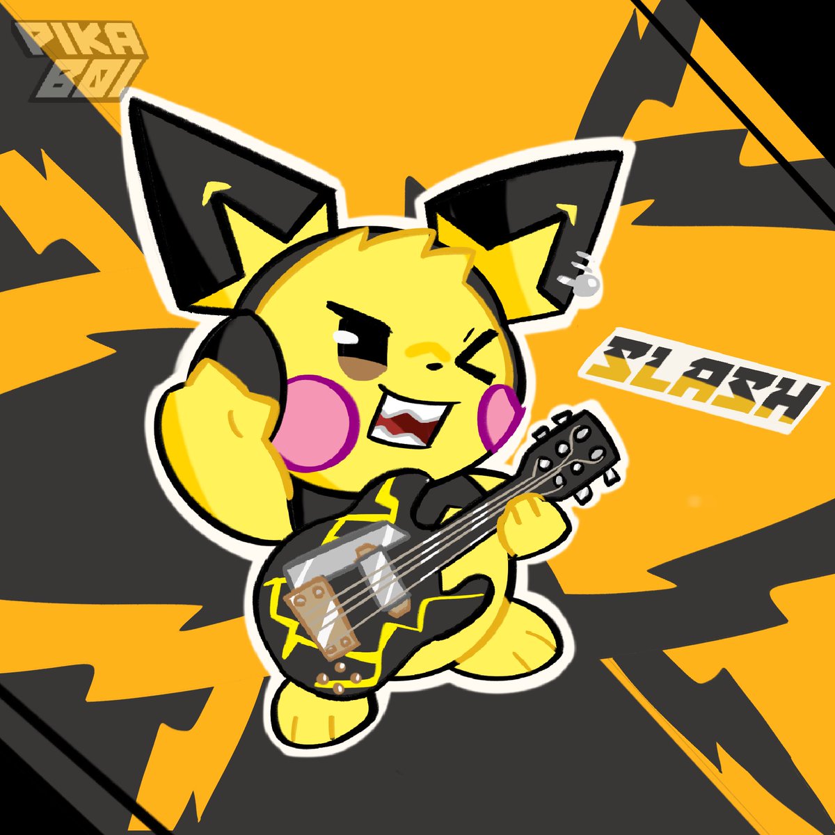 Pikab0i's tweet image. “And his music was… Electrifying!!” ⚡️
Maybe I should do a collab with their band sometime..?
(Revenge attack for @Aslice133 !!)