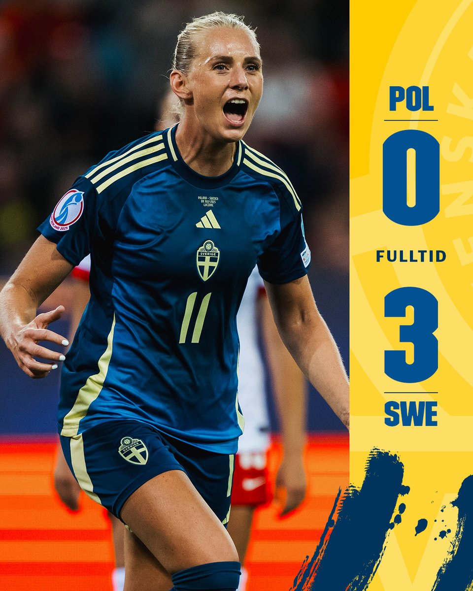 𝗙𝗨𝗟𝗟𝗧𝗜𝗗

Sverige, vi är klara för kvartsfinal! 🥳

🇵🇱 0-3 🇸🇪