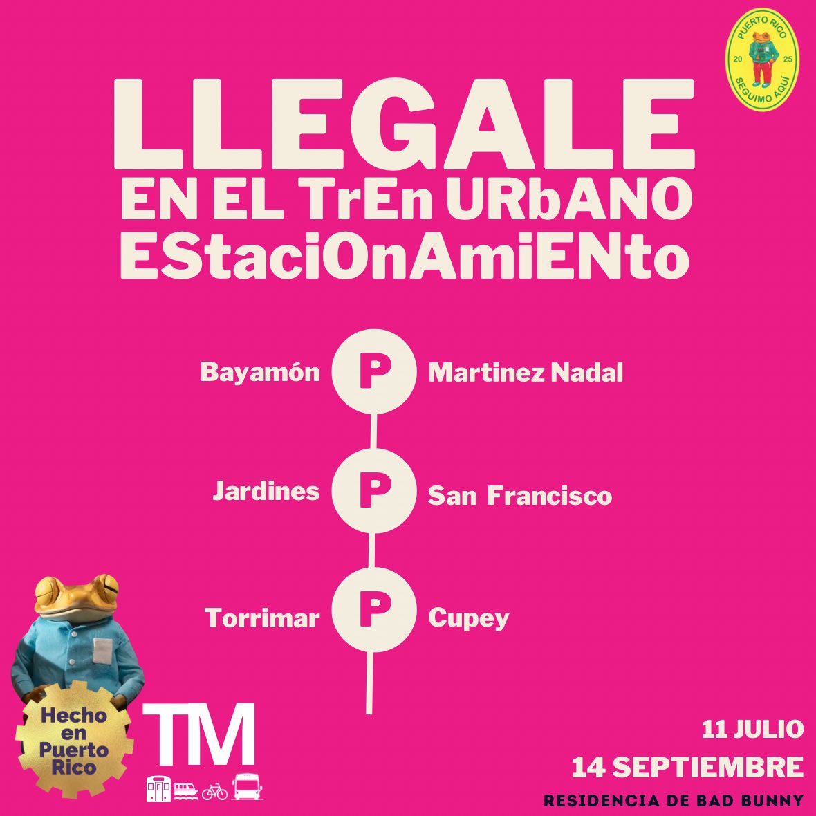gianndelrey's tweet photo. EL TREEEEN REGRESA PARA ESTE VIERNES, Y OPERARÁ EN HORARIO EXTENDIDO!!

Desde este viernes, el Tren Urbano operará en horario extendido hasta que finalice la residencia, cubriendo su ruta completa desde Sagrado Corazón hasta Bayamón. 

Aquí te comparto los estacionamientos, Bayamón, Deportivo ($), Jardines, Torrimar, M, Nadal, S. Francisco, y Sagrado Corazón ($). 

Desde mi plataforma @tmetropolitan0