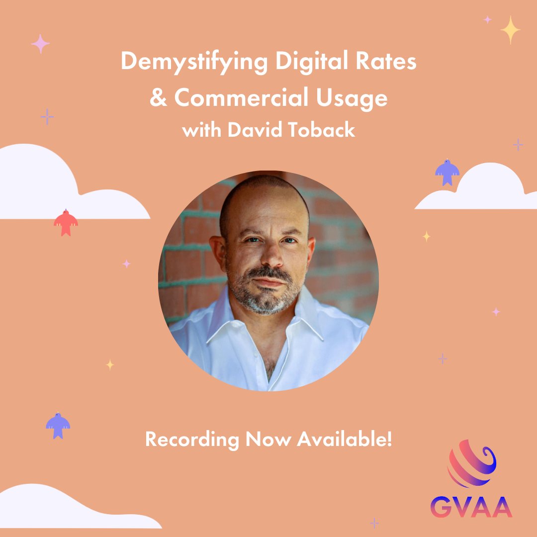 Did you miss David Toback's webinar on how to quote digital rates &amp; commercial usage? Don't worry, you can catch the recording on GVAA On Demand!

🔗 bit.ly/digi_rates_usa…