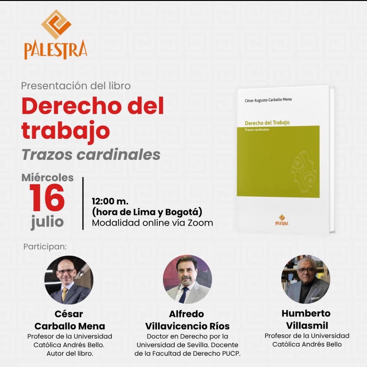 carballocesar's tweet photo. Presentación el próximo miércoles 16 de julio de 2025, 12 m (Perú) - 1 pm (Ven). Enlace para registro: https://t.co/hTdk4poRNb
@InvestigaUCAB @DerechoUCAB @rriiucab https://t.co/y6X3rlGvJg