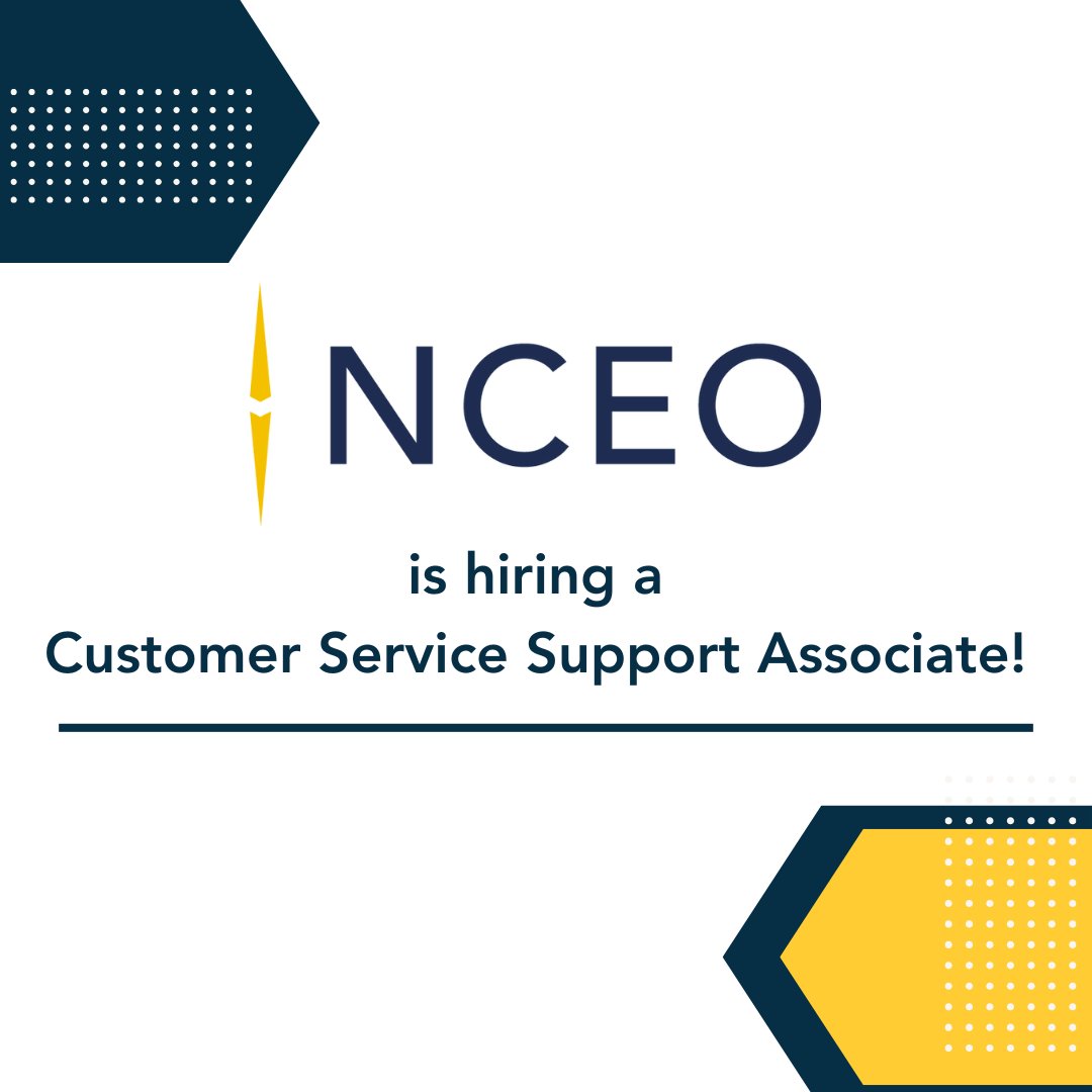 The National Center for Employee Ownership (NCEO) is hiring a part-time, fully remote Customer Service Support Associate! To learn more and apply: nceo.org/about/careers/…