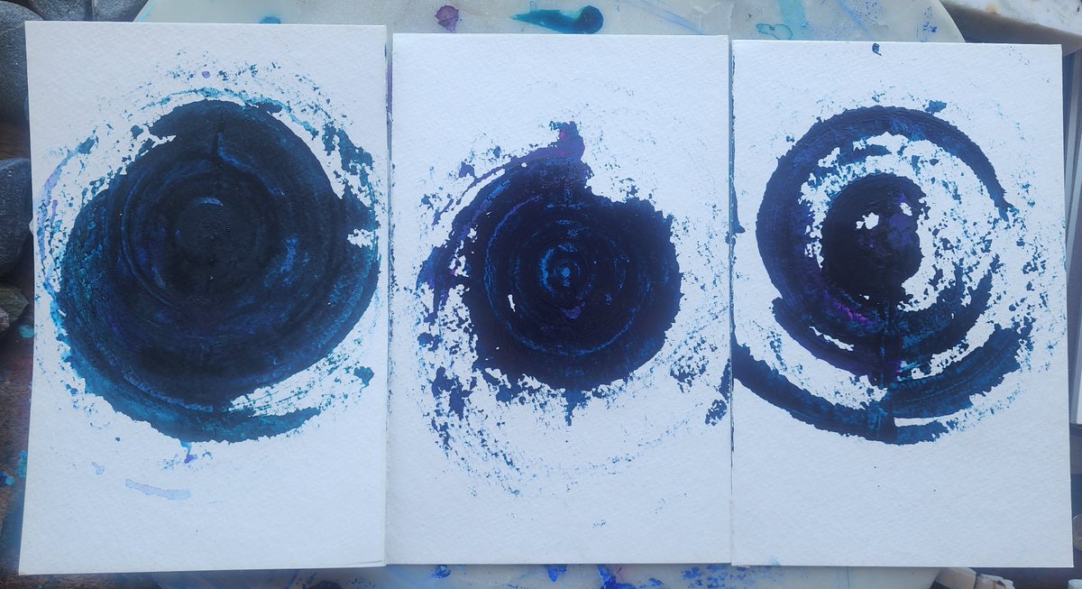 last few days daily ink paintings, i've been experimenting with different viscosities mixed together, using undiluted aquarelle &amp; synchromatic watercolor dyes.