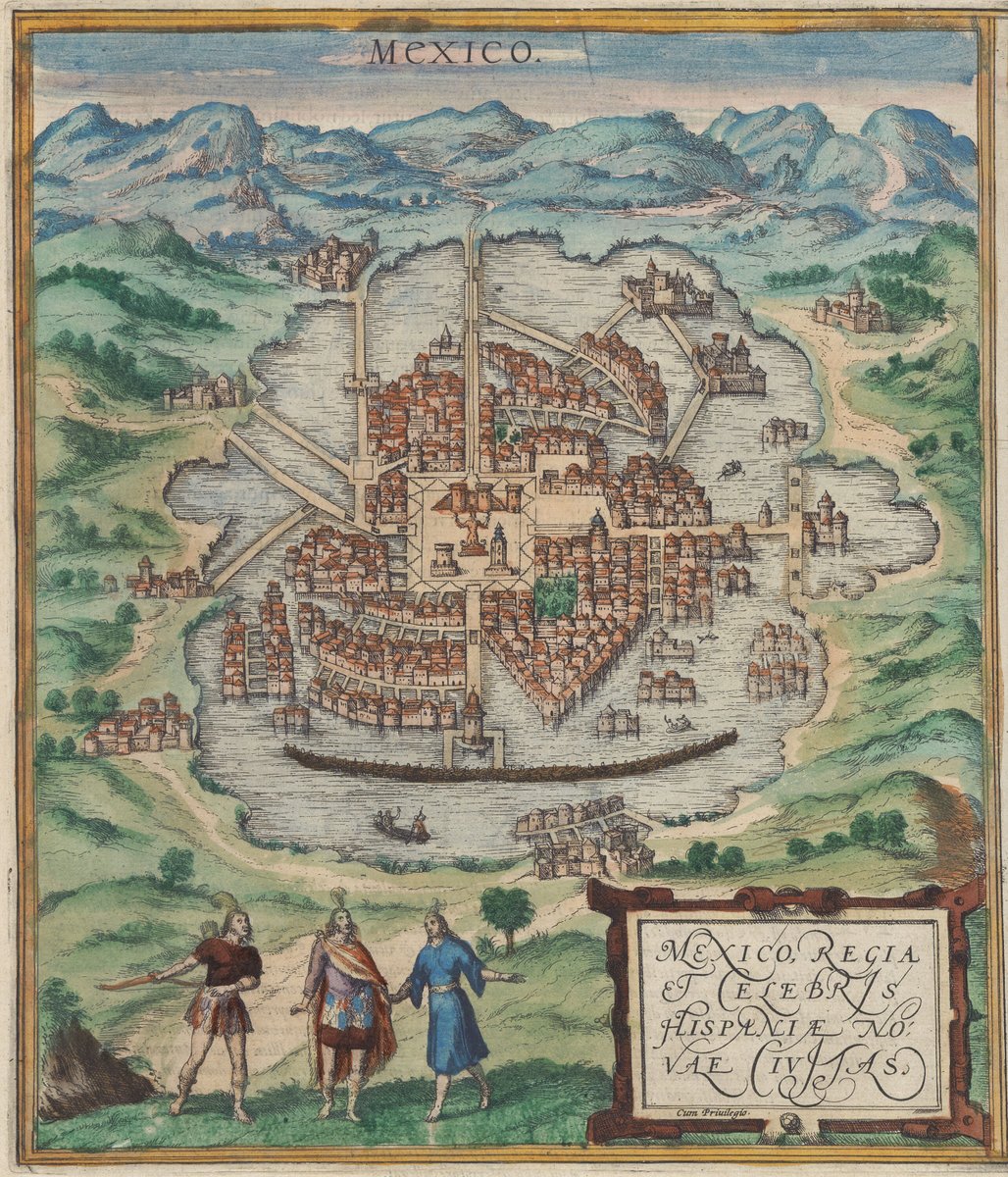 Map of Mexico by Franz Hogenberg (engraving).