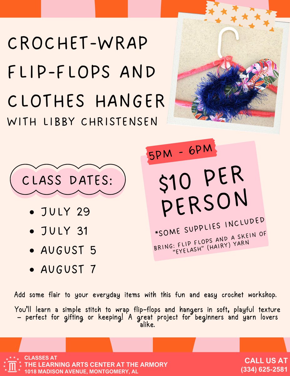 montgcitypandr's tweet image. The Learning Arts Center at The Armory has a brand new class for you to indulge in! This super fun class is beginner-friendly. If you have any questions or if you want to register for this colorful class, please reach out to 334-625-2581.

#mymgm #funinmgm #learningartscenter