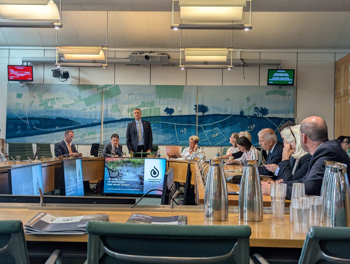 AlistairBoxall's tweet image. I had an interesting evening last night at Portcullis House attending the launch of the People&apos;s Commission report on the Water Sector.  Our work on chemical pollution in rivers got a mention.
