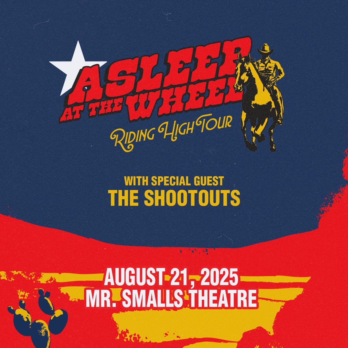 📣🗓 Show Reminder 🗓📣

08/21 | <a href="/AATW1970/">Asleep at the Wheel</a>  Riding High Tour with special guest <a href="/shootoutsmusic/">The Shootouts</a> | <a href="/MrSmallsTheatre/">Mr Smalls Theatre</a> 

🎟️ Buy Tix: tinyurl.com/mrxwwkcr

Check out the "Jack I'm Mellow" music video below!

🎶📹 Watch: tinyurl.com/3hmus9wd