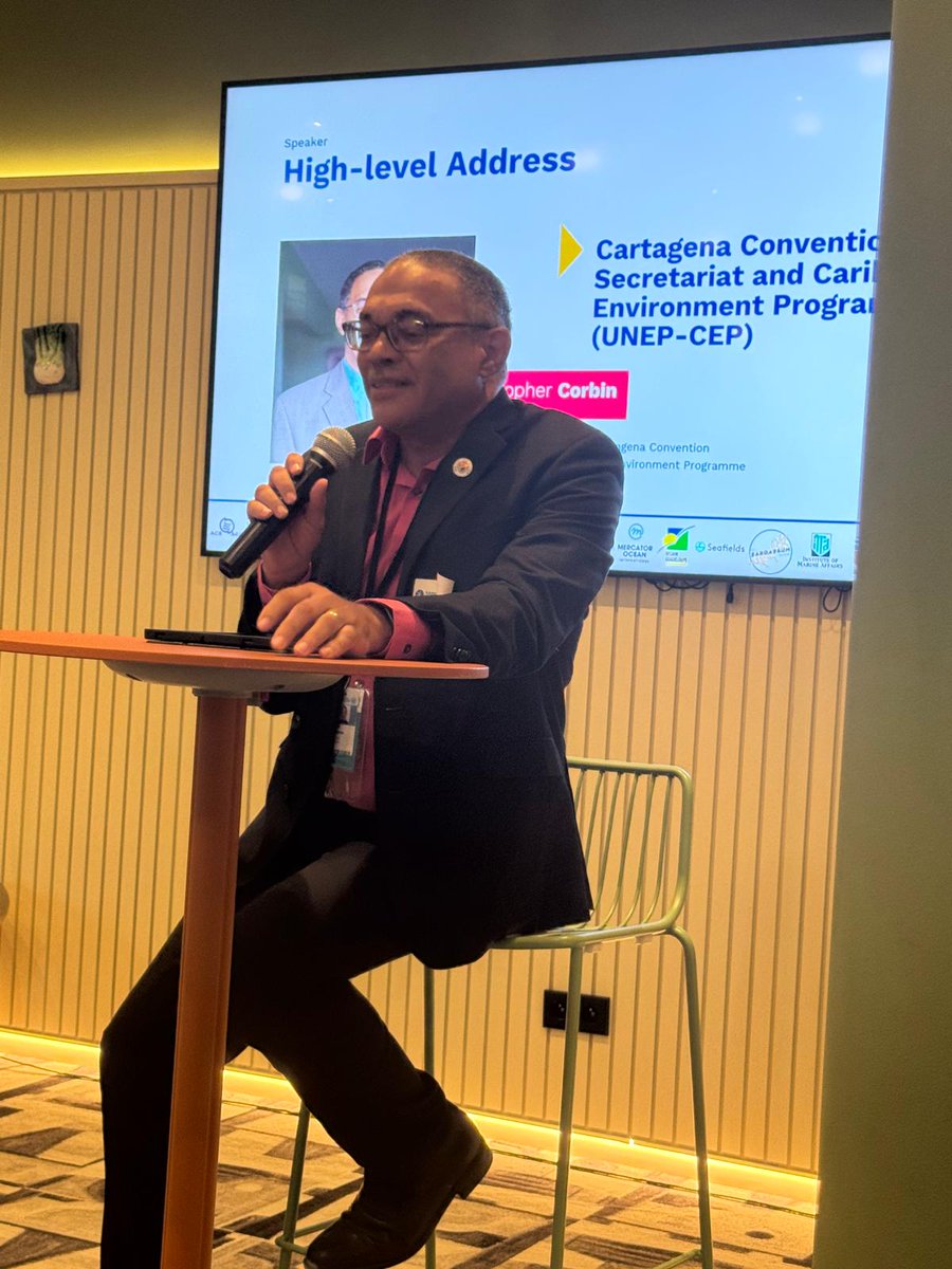 UNEP_CEP's tweet photo. 🗣️UNEP's @cristojc calls for “strengthened regional cooperation” at #UNOC2025 as sargassum threatens marine life, tourism &amp; public health.
Read the full message 👇
🔗 https://t.co/nxufiLAseB
#SargassumCrisis #BlueEconomy #OceanAction #CaribbeanEnvironment https://t.co/qq7WMs0a0X
