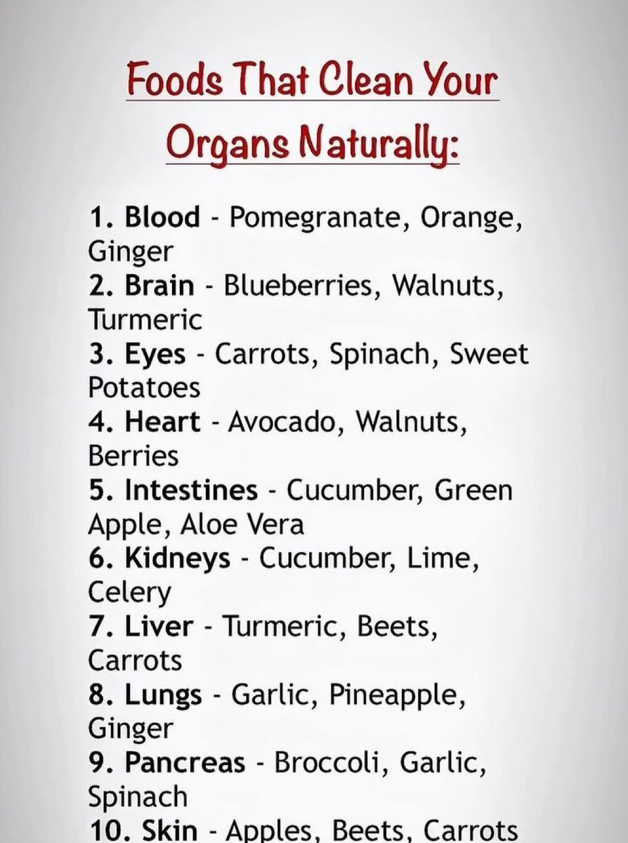 Foods that clean your organs naturally👇🏽