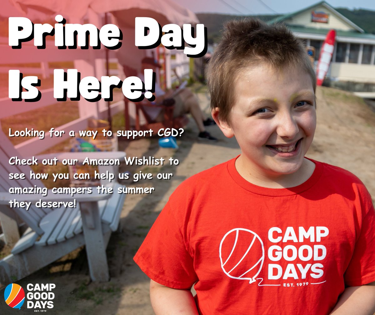 Amazon Prime Day is here! 🛒✨

It’s the perfect time to support Camp Good Days through our Amazon Wishlist—many of the items we need are on sale! 

🧡 Check out the wishlist here: amazon.com/gp/registry/wi…

Thank you for helping us make more “good days” possible!