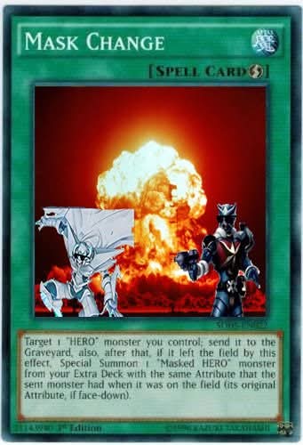 SeasonZero0's tweet image. Normal ygo spell/trap card art: lore related, that explains the archetype main story events
Meanwhile HERO card art:
