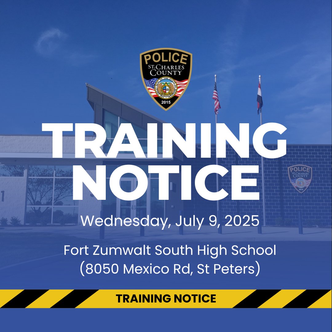 Community Notice: SWAT Training Today

The SCC SWAT Team will be conducting training exercises today, 7/9, at Fort Zumwalt South HS.

Please don’t be alarmed if you see a police presence in the area; this is a scheduled training.

We appreciate your understanding.

Thank you.