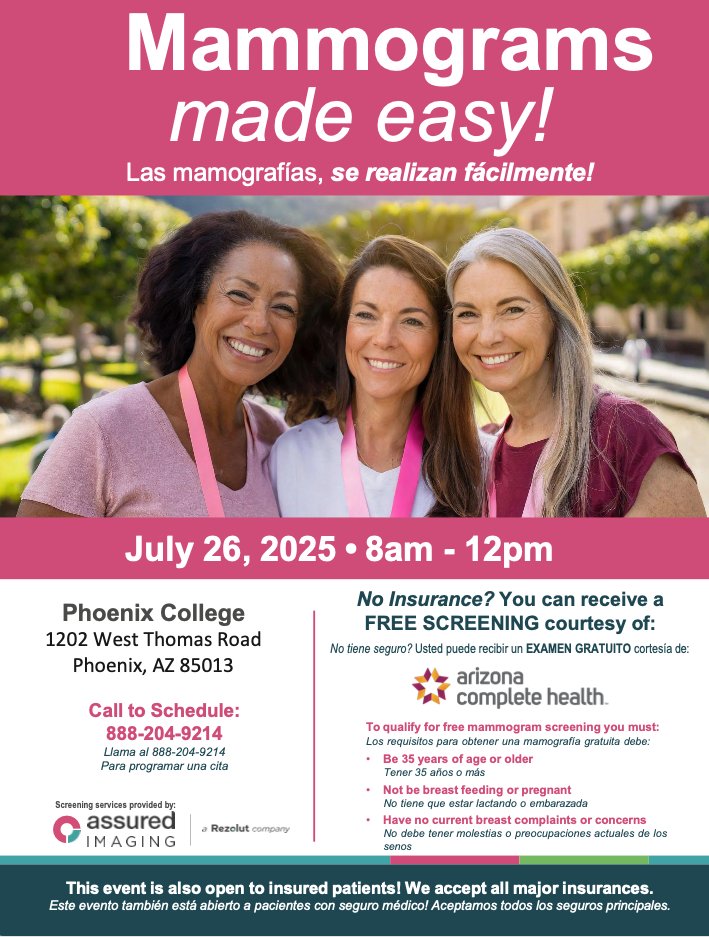 Free mammograms! mamografías gratuitas