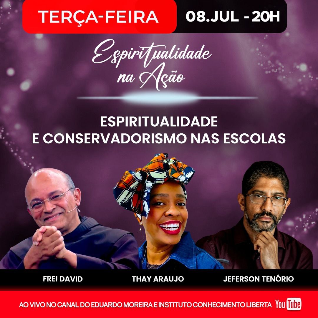 ESPIRITUALIDADE E O CONSERVADORISMO NAS ESCOLAS

 Hoje, 08 de julho às 20h

Temos certeza de que você vai assistir e comentar no chat! 

Vamos? 

Link da live: youtube.com/watch?v=btdBGd…

- Mais oportunidades?
allmylinks.com/educafro